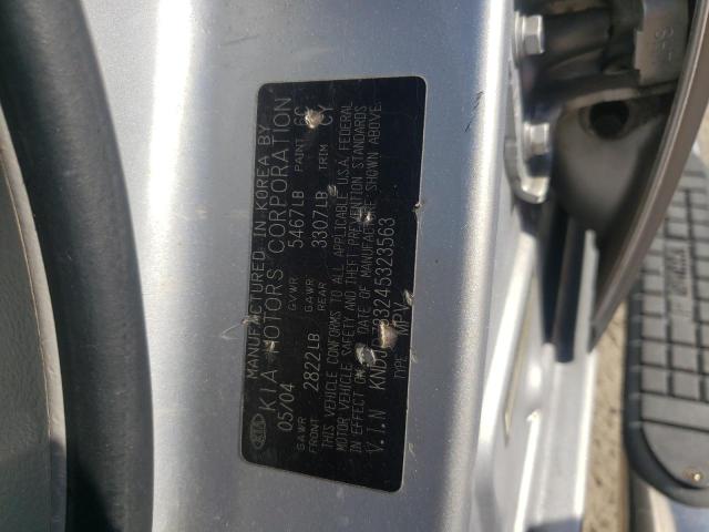 Photo 10 from auction – 2004 KIA SORENTO EX with VIN KNDJD733245323563