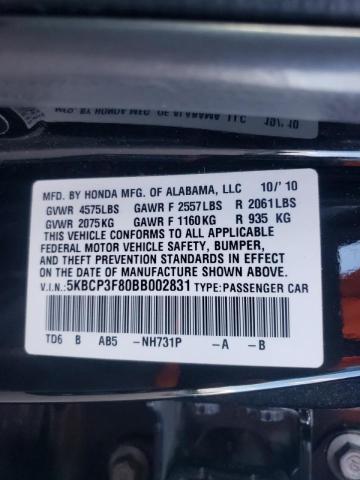 Photo 10 from auction – 2011 HONDA ACCORD EXL with VIN 5KBCP3F80BB002831