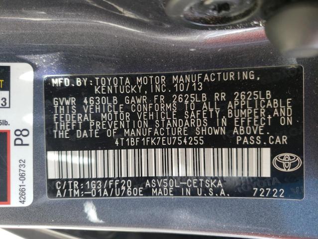 Photo 10 from auction – 2014 TOYOTA CAMRY L with VIN 4T1BF1FK7EU754255