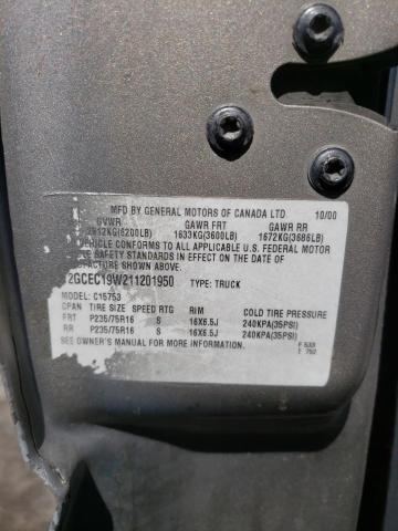 Photo 10 from auction – 2001 CHEVROLET SILVERADO with VIN 2GCEC19W211201950