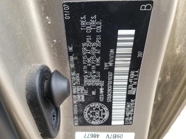 Photo 10 from auction – 2007 TOYOTA SIENNA CE with VIN 5TDZK29C67S010307