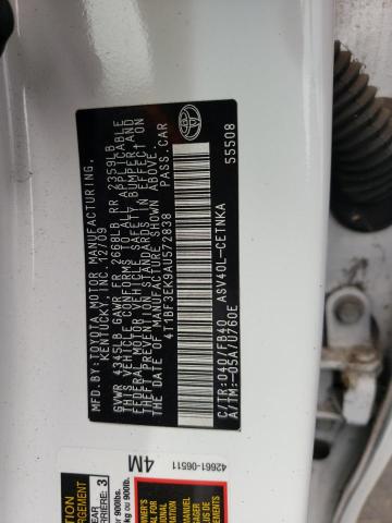 Photo 10 from auction – 2010 TOYOTA CAMRY AUTO with VIN 4T1BF3EK9AU572838
