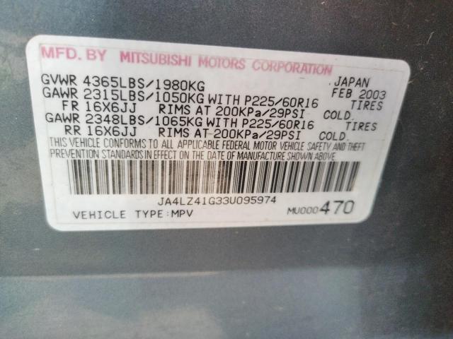 Photo 10 from auction – 2003 MITSUBISHI OUTLANDER with VIN JA4LZ41G33U095974