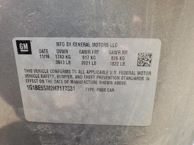 Photo 10 from auction – 2017 CHEVROLET CRUZE LT with VIN 1G1BE5SM2H7177331