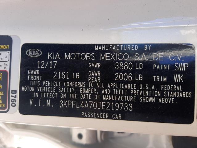 Photo 10 from auction – 2018 KIA FORTE LX with VIN 3KPFL4A70JE219733