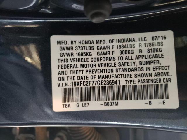 Photo 10 from auction – 2016 HONDA CIVIC EX with VIN 19XFC2F77GE236941