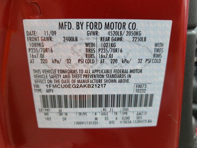 Photo 10 from auction – 2010 FORD ESCAPE LIM with VIN 1FMCU0EG2AKB21217