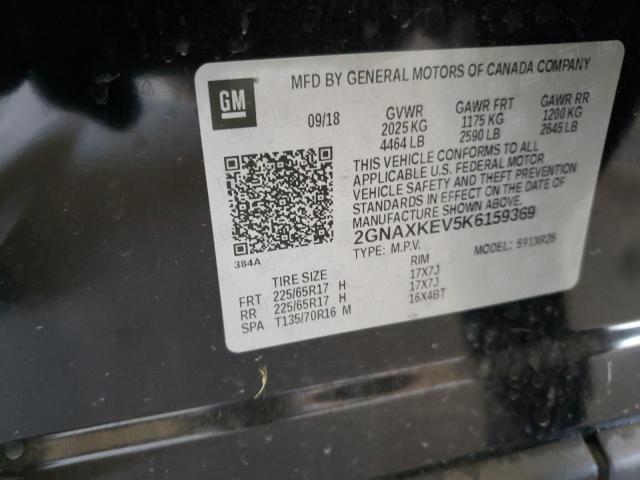 Photo 10 from auction – 2019 CHEVROLET EQUINOX LT with VIN 2GNAXKEV5K6159369