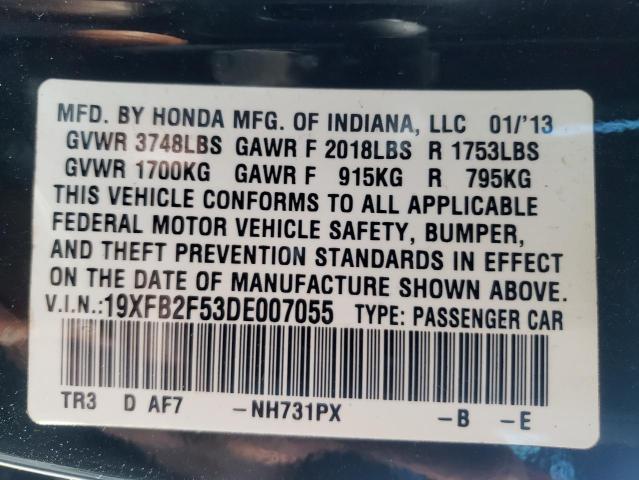 Photo 10 from auction – 2013 HONDA CIVIC LX with VIN 19XFB2F53DE007055