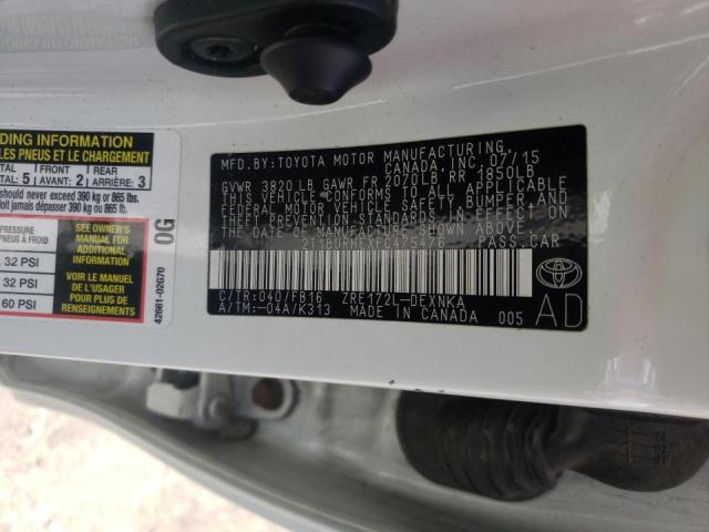 Photo 10 from auction – 2015 TOYOTA COROLLA L with VIN 2T1BURHEXFC475476