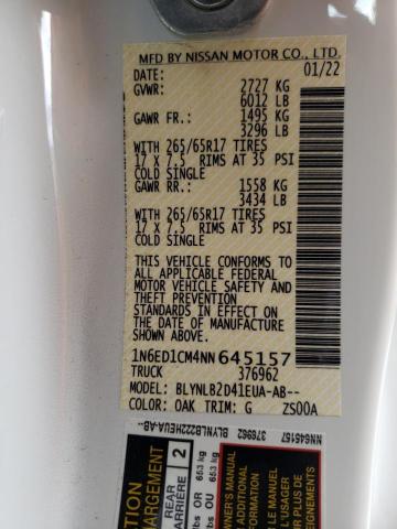 Photo 10 from auction – 2022 NISSAN FRONTIER S with VIN 1N6ED1CM4NN645157
