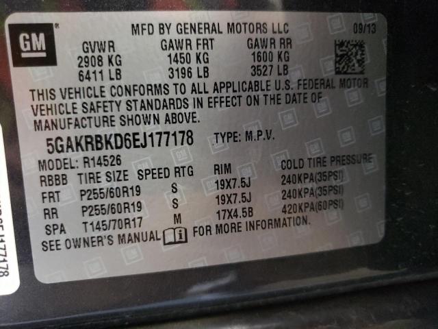 Photo 10 from auction – 2014 BUICK ENCLAVE with VIN 5GAKRBKD6EJ177178