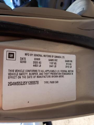 Photo 10 from auction – 2000 BUICK CENTURY CU with VIN 2G4WS52J5Y1265578