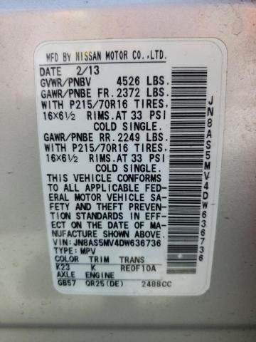 Photo 10 from auction – 2013 NISSAN ROGUE S with VIN JN8AS5MV4DW636736
