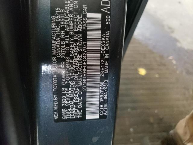 Photo 10 from auction – 2015 TOYOTA COROLLA L with VIN 2T1BURHE0FC427971
