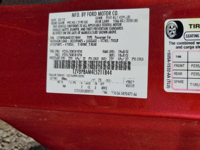 Photo 10 from auction – 2014 FORD MUSTANG with VIN 1ZVBP8AM4E5211844