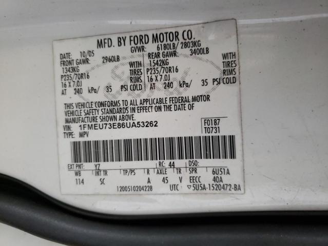 Photo 10 from auction – 2006 FORD EXPLORER X with VIN 1FMEU73E86UA53262