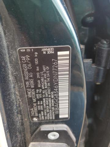 Photo 10 from auction – 2000 BMW 740 I AUTO with VIN WBAGG8346YDN77267