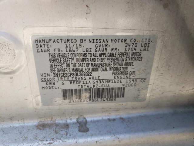 Photo 10 from auction – 2016 NISSAN VERSA NOTE with VIN 3N1CE2CP8GL369322