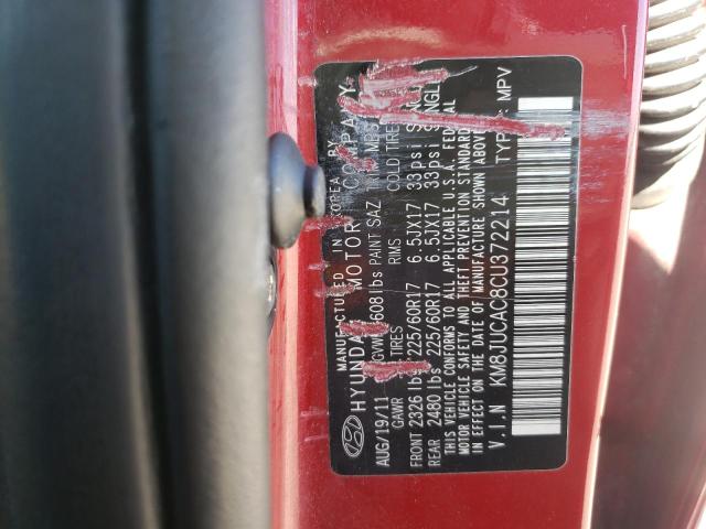 Photo 10 from auction – 2012 HYUNDAI TUCSON GLS with VIN KM8JUCAC8CU372214