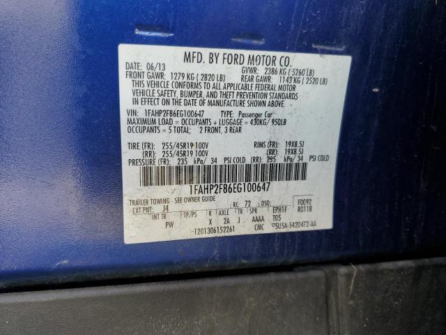 Photo 10 from auction – 2014 FORD TAURUS LIM with VIN 1FAHP2F86EG100647