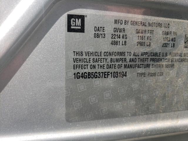Photo 10 from auction – 2014 BUICK LACROSSE with VIN 1G4GB5G37EF103194