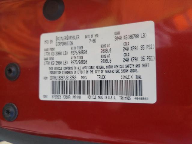 Photo 10 from auction – 2007 DODGE RAM 1500 S with VIN 1D7HU18267J512262