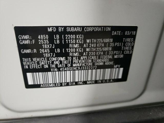 Photo 10 from auction – 2018 SUBARU OUTBACK 3. with VIN 4S4BSENC9J3332372