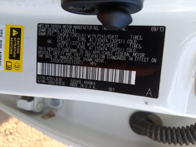 Photo 10 from auction – 2013 TOYOTA HIGHLANDER with VIN 5TDZK3EH7DS133973