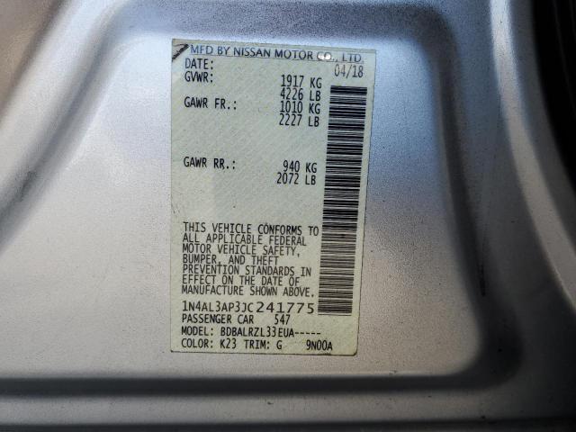 Photo 10 from auction – 2018 NISSAN ALTIMA 2.5 with VIN 1N4AL3AP3JC241775
