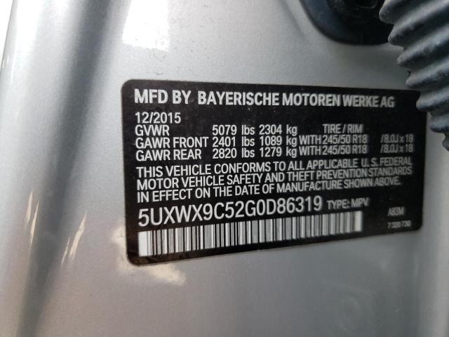 Photo 10 from auction – 2016 BMW X3 XDRIVE2 with VIN 5UXWX9C52G0D86319