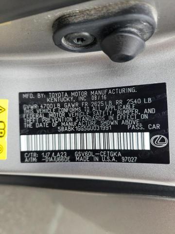 Photo 10 from auction – 2016 LEXUS ES 350 with VIN 58ABK1GG5GU031991
