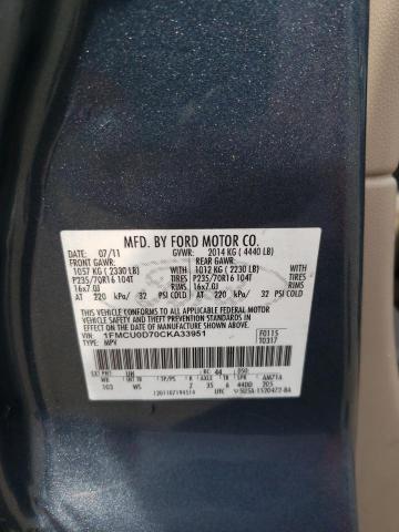 Photo 10 from auction – 2012 FORD ESCAPE XLT with VIN 1FMCU0D70CKA33951