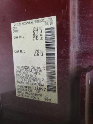 Photo 10 from auction – 2010 NISSAN ALTIMA BAS with VIN 1N4AL2AP8AC128897