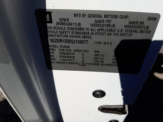 Photo 10 from auction – 2009 SATURN OUTLOOK XE with VIN 5GZER13D59J138977
