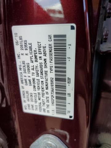 Photo 10 from auction – 2010 HONDA ACCORD EX with VIN 1HGCP2F73AA165952