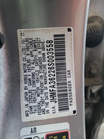 Photo 10 from auction – 2006 HONDA CIVIC HYBR with VIN JHMFA36226S003558