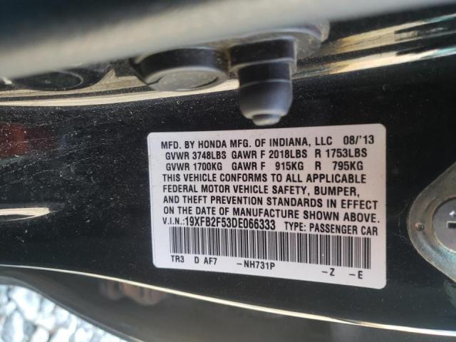 Photo 10 from auction – 2013 HONDA CIVIC LX with VIN 19XFB2F53DE066333