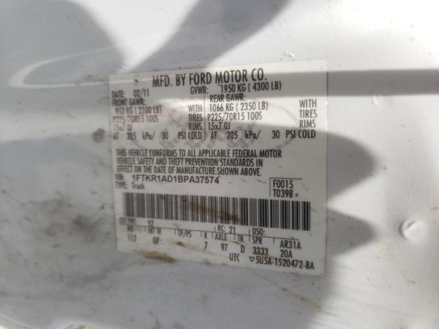 Photo 10 from auction – 2011 FORD RANGER with VIN 1FTKR1AD1BPA37574