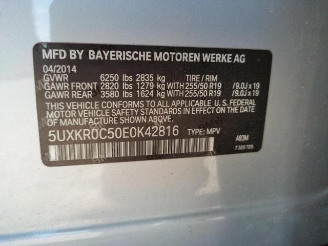 Photo 10 from auction – 2014 BMW X5 XDRIVE3 with VIN 5UXKR0C50E0K42816