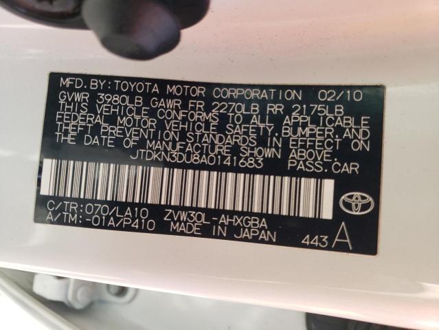 Photo 10 from auction – 2010 TOYOTA PRIUS with VIN JTDKN3DU8A0141683