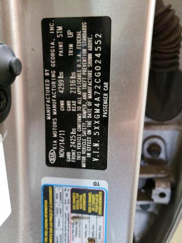 Photo 10 from auction – 2012 KIA OPTIMA LX with VIN 5XXGM4A72CG024552