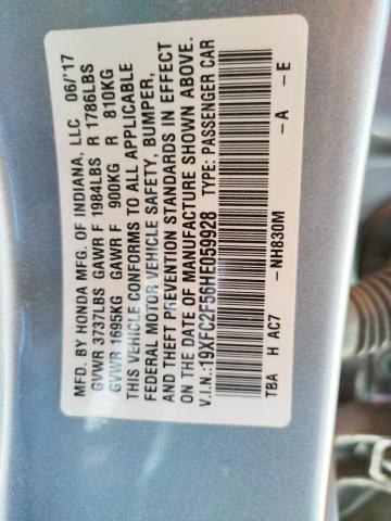 Photo 10 from auction – 2017 HONDA CIVIC LX with VIN 19XFC2F56HE059928