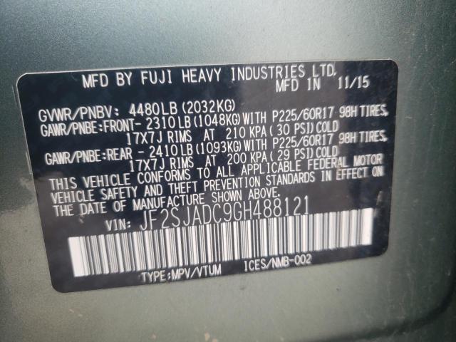 Photo 10 from auction – 2016 SUBARU FORESTER 2 with VIN JF2SJADC9GH488121