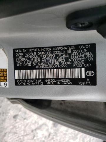 Photo 10 from auction – 2005 TOYOTA PRIUS with VIN JTDKB20U850116992