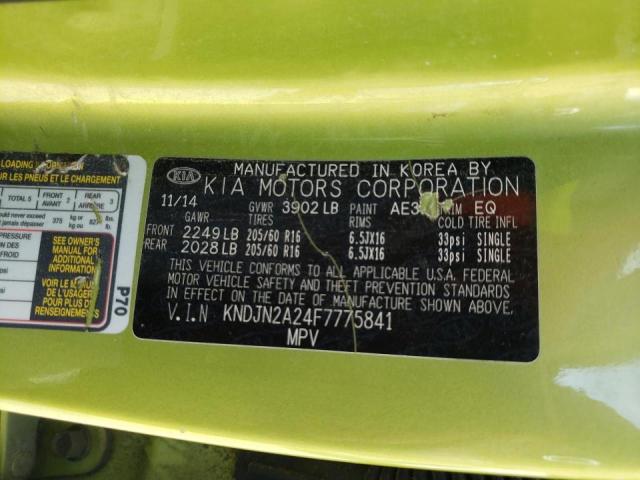 Photo 10 from auction – 2015 KIA SOUL with VIN KNDJN2A24F7775841