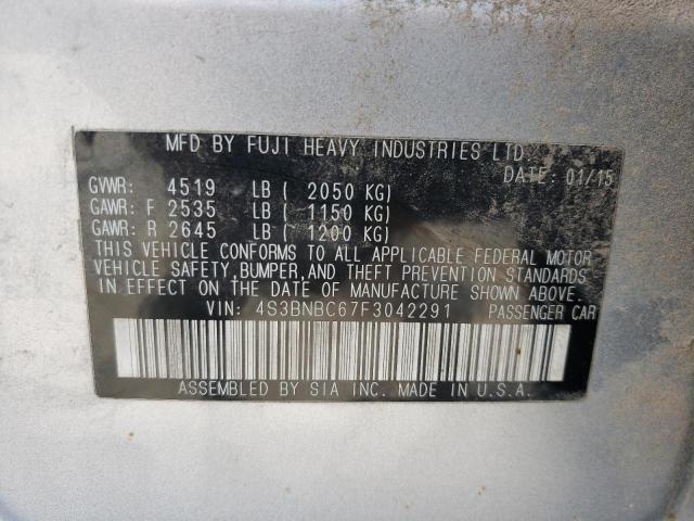 Photo 10 from auction – 2015 SUBARU LEGACY 2.5 with VIN 4S3BNBC67F3042291