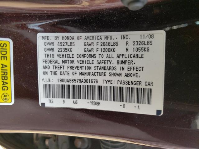 Photo 10 from auction – 2009 ACURA TL with VIN 19UUA96579A001676
