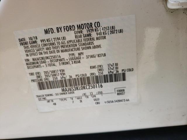 Photo 10 from auction – 2019 FORD ECOSPORT T with VIN MAJ6S3KL0KC250116