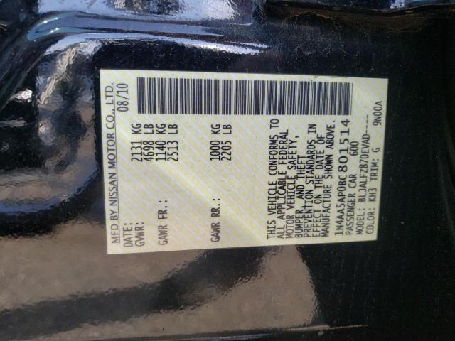 Photo 10 from auction – 2011 NISSAN MAXIMA S with VIN 1N4AA5AP0BC801514